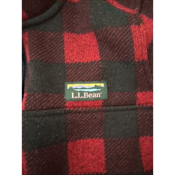 LL Bean Sweater Fleece 1/4 Snap Pullover Women's Buffalo Plaid Size M - Picture 6 of 8